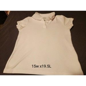 School Uniforms  Girls Polo Shirts White Size 10/12Large 15w X 19L